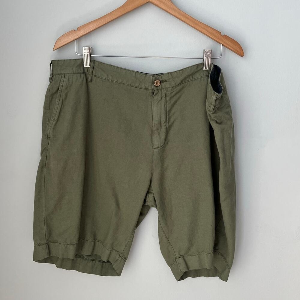 Faherty Green Malibu Short Linen Blend Chino Lightweight Casual Resort Beach 40